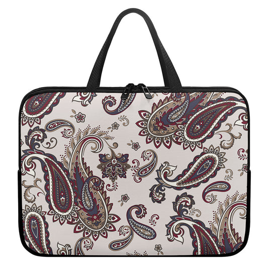 Vintage Paisley Pattern Print Laptop Sleeve With Handle