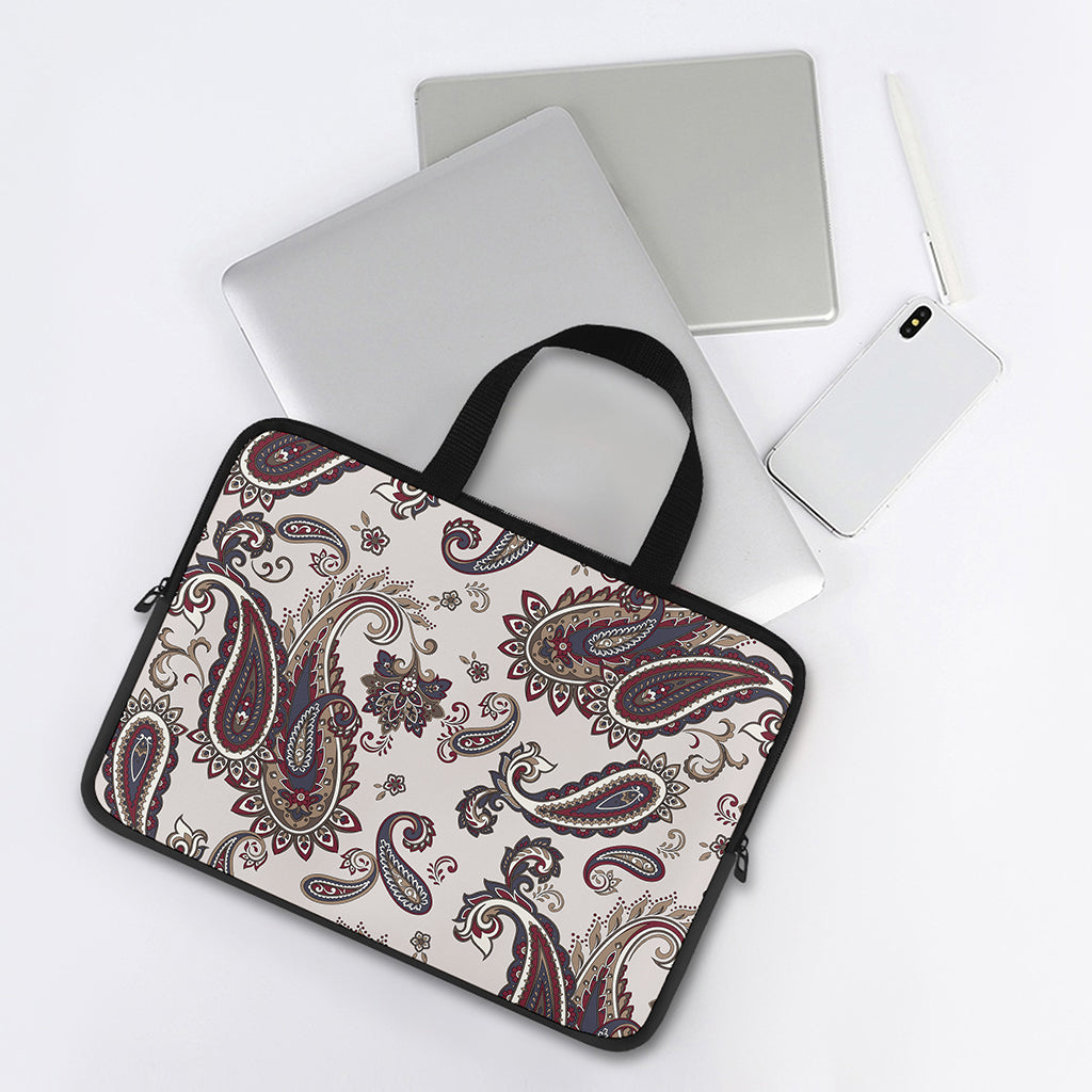 Vintage Paisley Pattern Print Laptop Sleeve With Handle