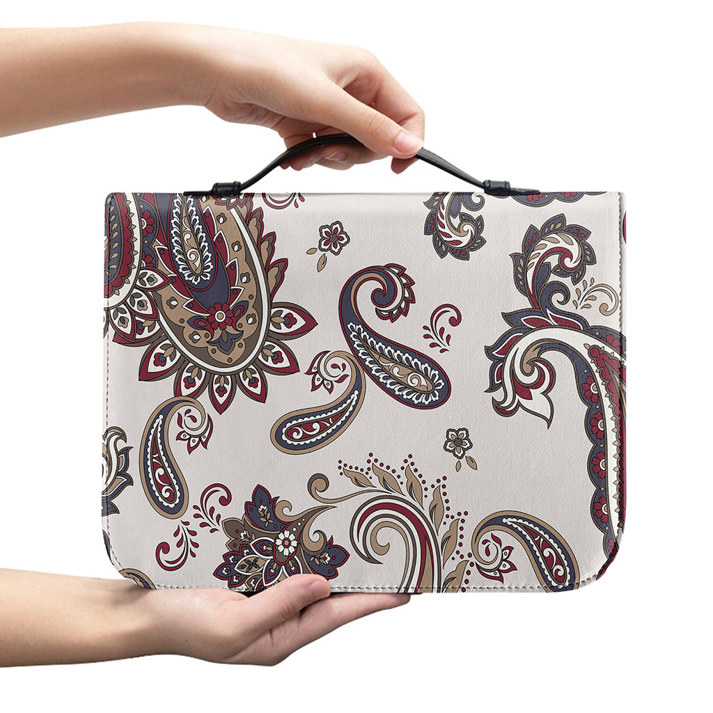 Vintage Paisley Pattern Print Leather Bible Cover