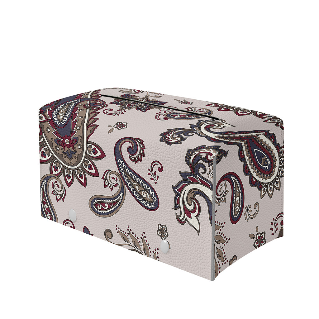 Vintage Paisley Pattern Print Leather Tissue Box Cover