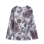 Vintage Paisley Pattern Print Long Sleeve Short Coat