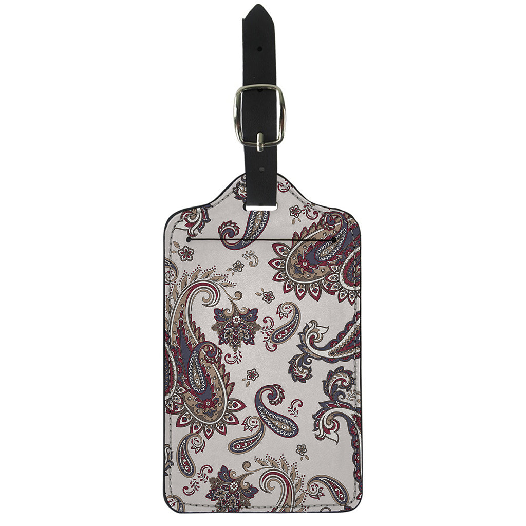 Vintage Paisley Pattern Print Luggage Tag