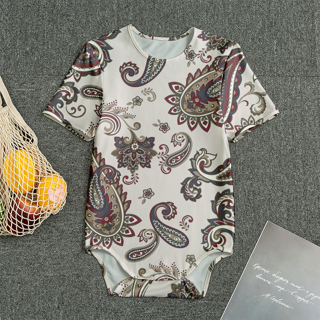 Vintage Paisley Pattern Print Men's Bodysuit