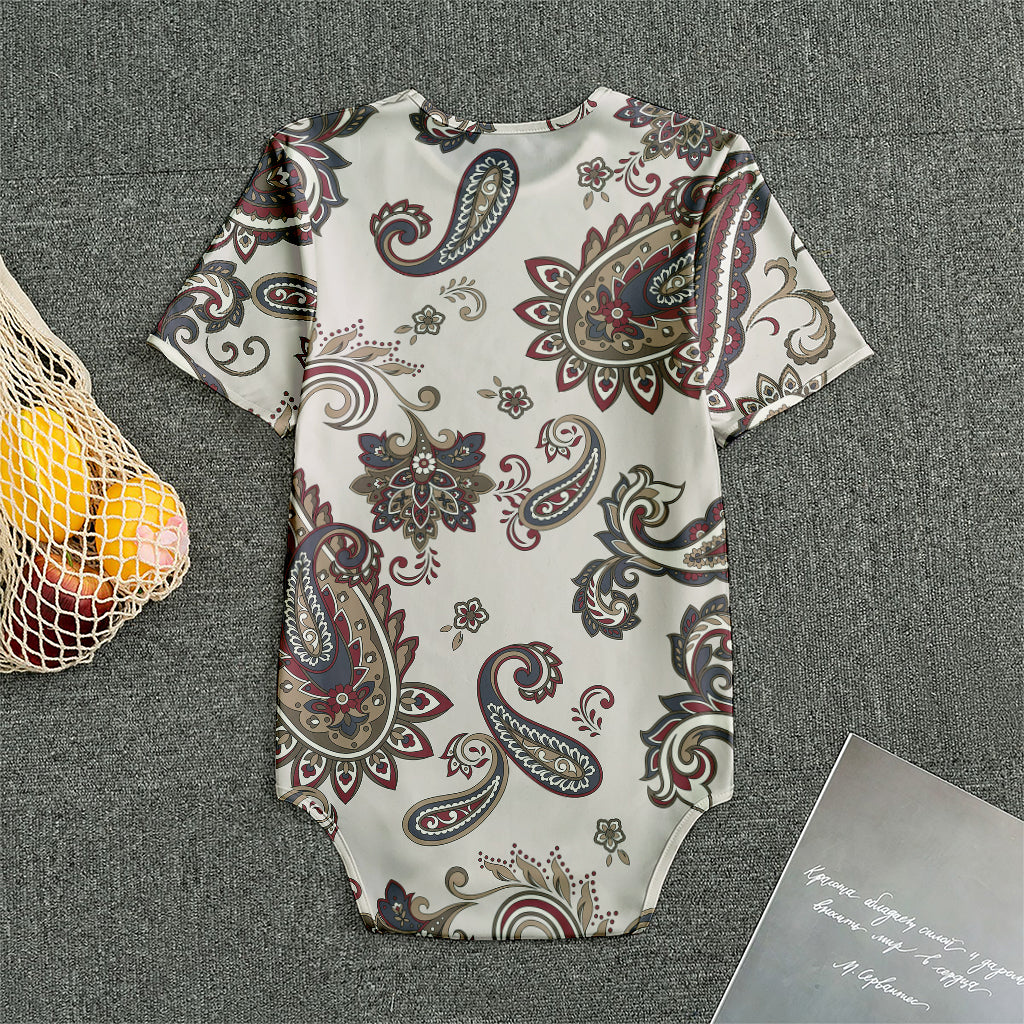 Vintage Paisley Pattern Print Men's Bodysuit