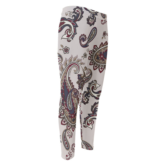 Vintage Paisley Pattern Print Men's Compression Pants