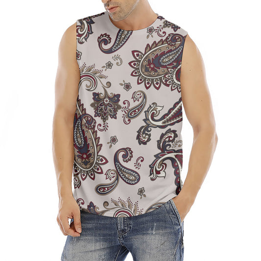 Vintage Paisley Pattern Print Men's Fitness Tank Top