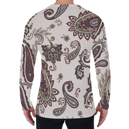 Vintage Paisley Pattern Print Men's Long Sleeve T-Shirt