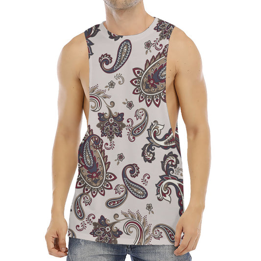 Vintage Paisley Pattern Print Men's Muscle Tank Top