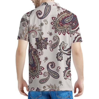 Vintage Paisley Pattern Print Men's Polo Shirt