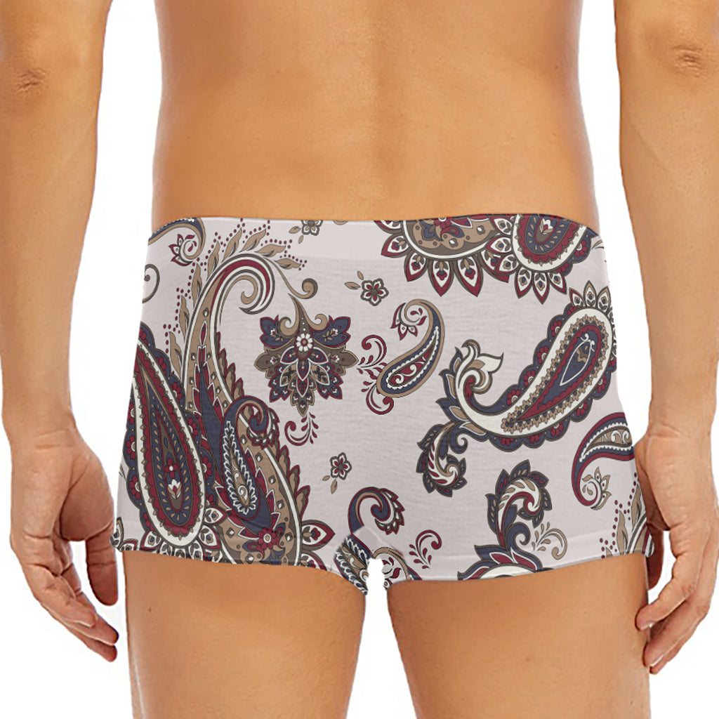 Vintage Paisley Pattern Print Men's Short Boxer Briefs