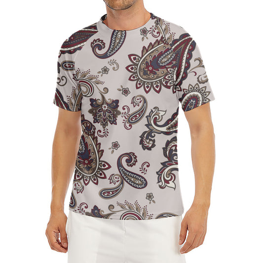 Vintage Paisley Pattern Print Men's Short Sleeve Rash Guard