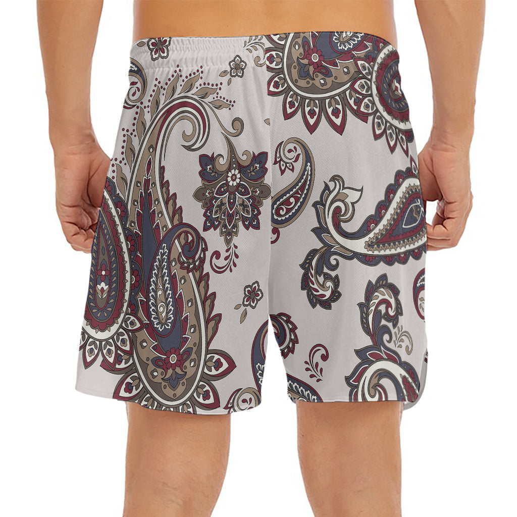 Vintage Paisley Pattern Print Men's Split Running Shorts