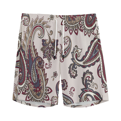 Vintage Paisley Pattern Print Men's Sports Shorts