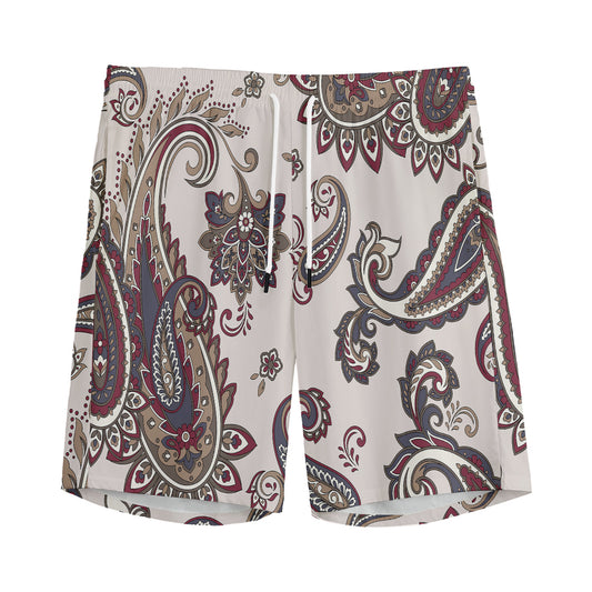 Vintage Paisley Pattern Print Men's Sports Shorts