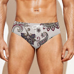 Vintage Paisley Pattern Print Men's Swim Briefs