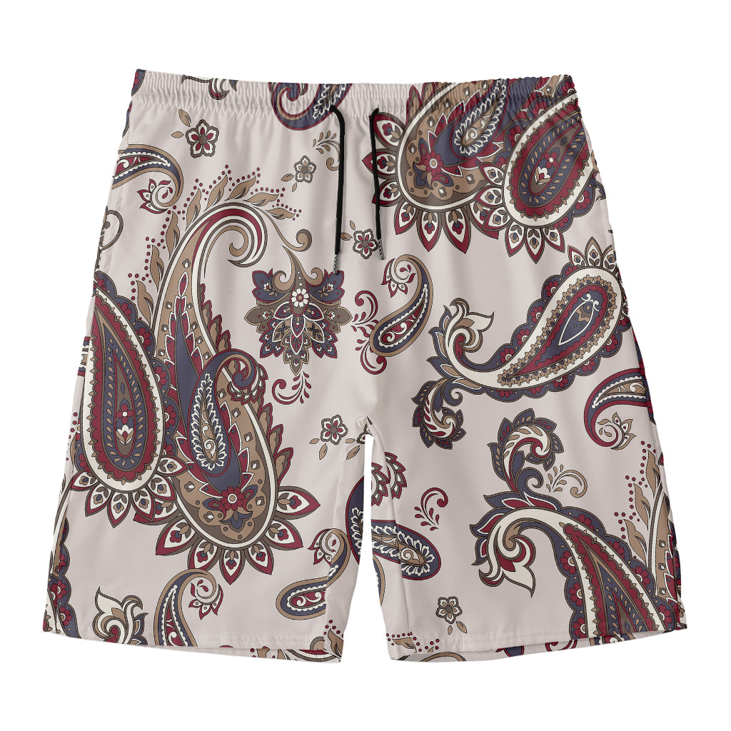 Vintage Paisley Pattern Print Men's Swim Trunks