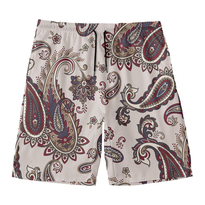 Vintage Paisley Pattern Print Men's Swim Trunks