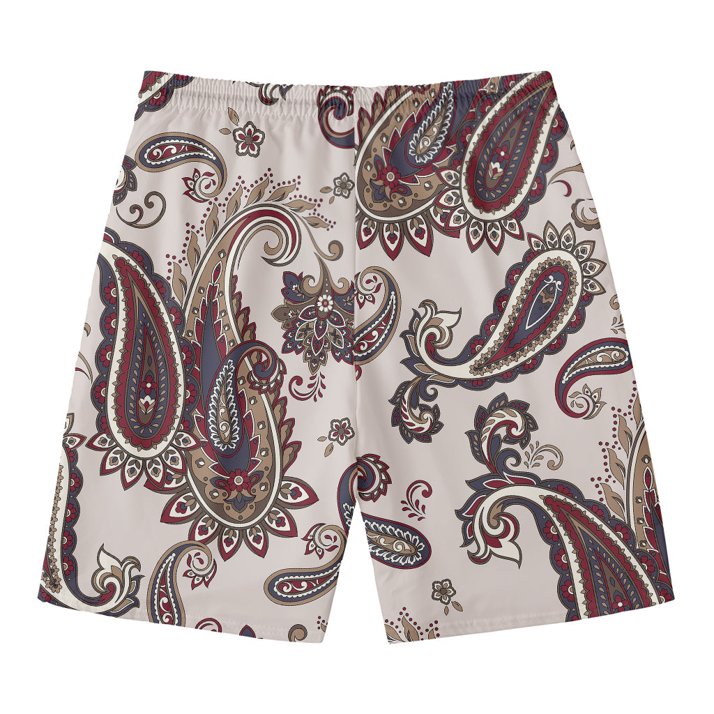 Vintage Paisley Pattern Print Men's Swim Trunks