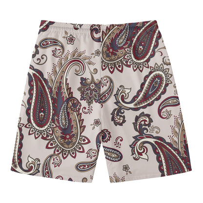 Vintage Paisley Pattern Print Men's Swim Trunks