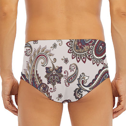 Vintage Paisley Pattern Print Men's Triangle Swim Briefs