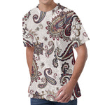 Vintage Paisley Pattern Print Men's Velvet T-Shirt