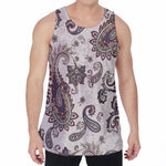 Vintage Paisley Pattern Print Men's Velvet Tank Top