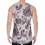 Vintage Paisley Pattern Print Men's Velvet Tank Top