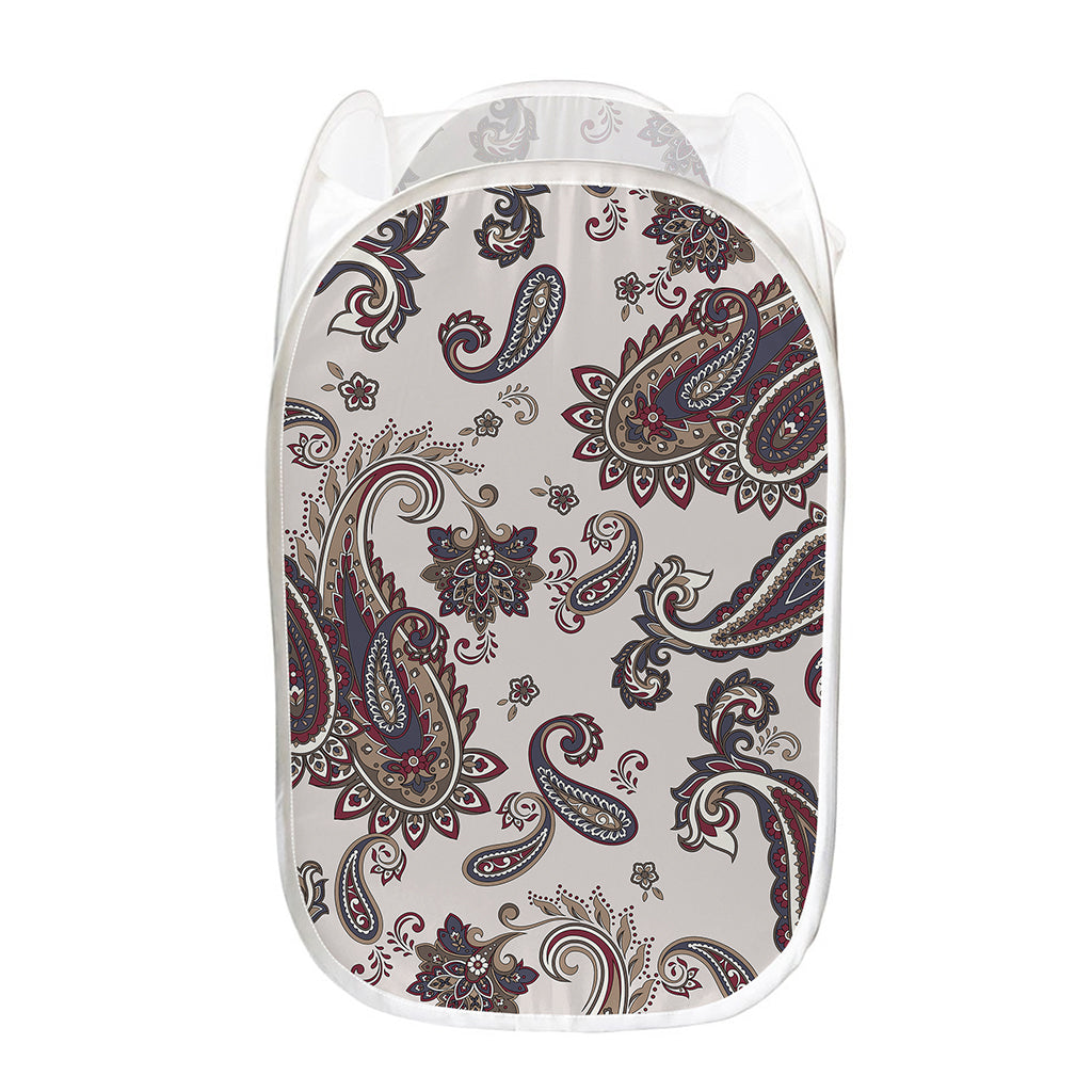 Vintage Paisley Pattern Print Mesh Laundry Hamper