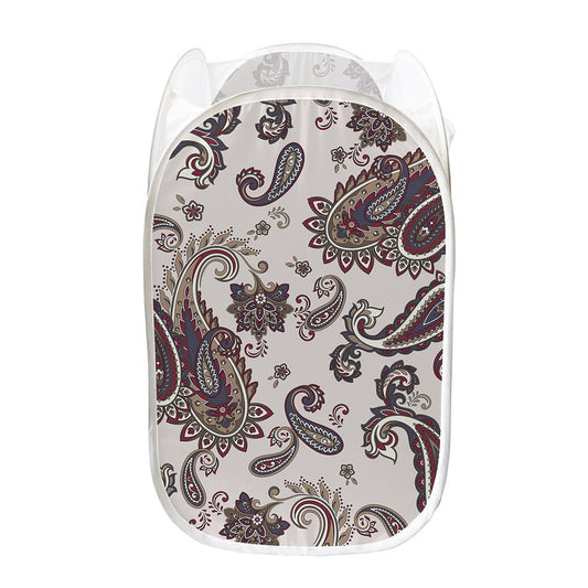 Vintage Paisley Pattern Print Mesh Laundry Hamper