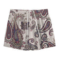 Vintage Paisley Pattern Print Mesh Shorts