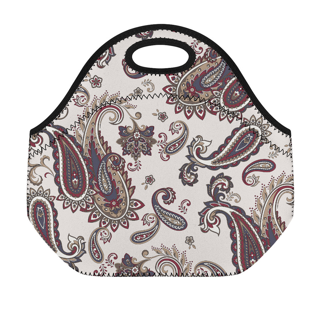 Vintage Paisley Pattern Print Neoprene Lunch Bag