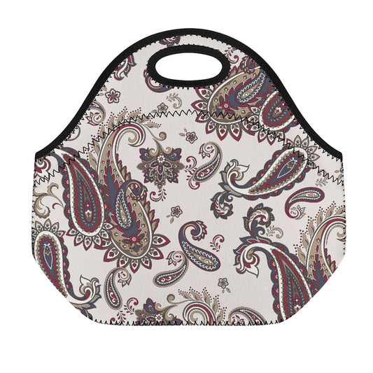 Vintage Paisley Pattern Print Neoprene Lunch Bag