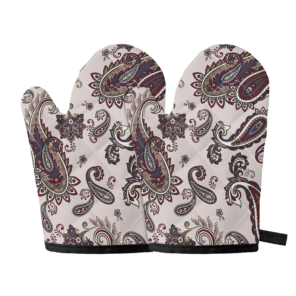Vintage Paisley Pattern Print Oven Mitts
