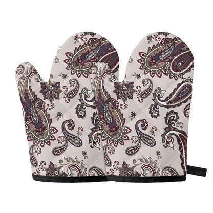 Vintage Paisley Pattern Print Oven Mitts