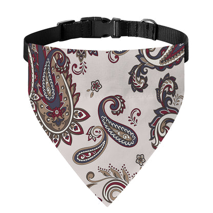 Vintage Paisley Pattern Print Over The Collar Dog Bandana