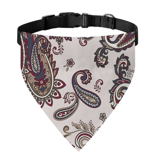Vintage Paisley Pattern Print Over The Collar Dog Bandana