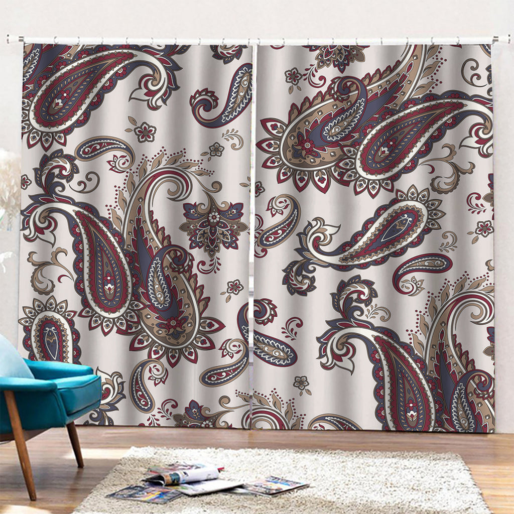 Vintage Paisley Pattern Print Pencil Pleat Curtains