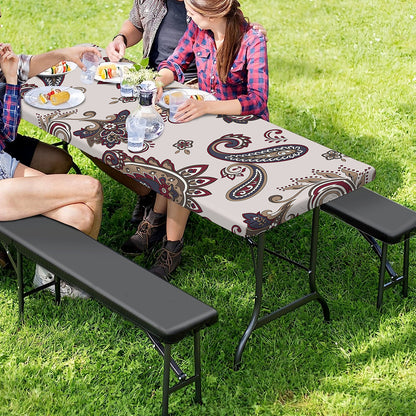 Vintage Paisley Pattern Print Picnic Table Cover