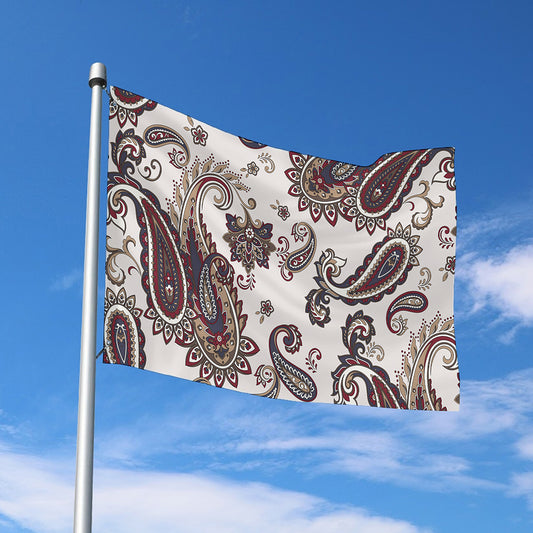 Vintage Paisley Pattern Print Polyester Flag