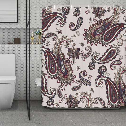 Vintage Paisley Pattern Print Polyester Shower Curtain