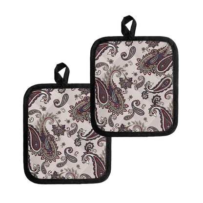 Vintage Paisley Pattern Print Pot Holders