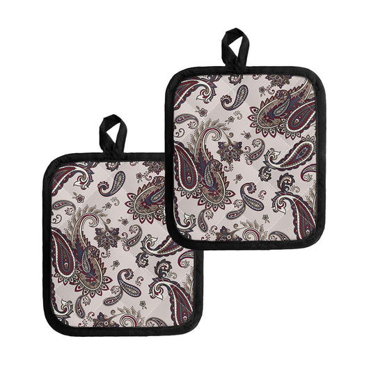 Vintage Paisley Pattern Print Pot Holders