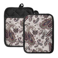 Vintage Paisley Pattern Print Pot Holders With Pocket