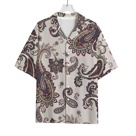 Vintage Paisley Pattern Print Rayon Hawaiian Shirt