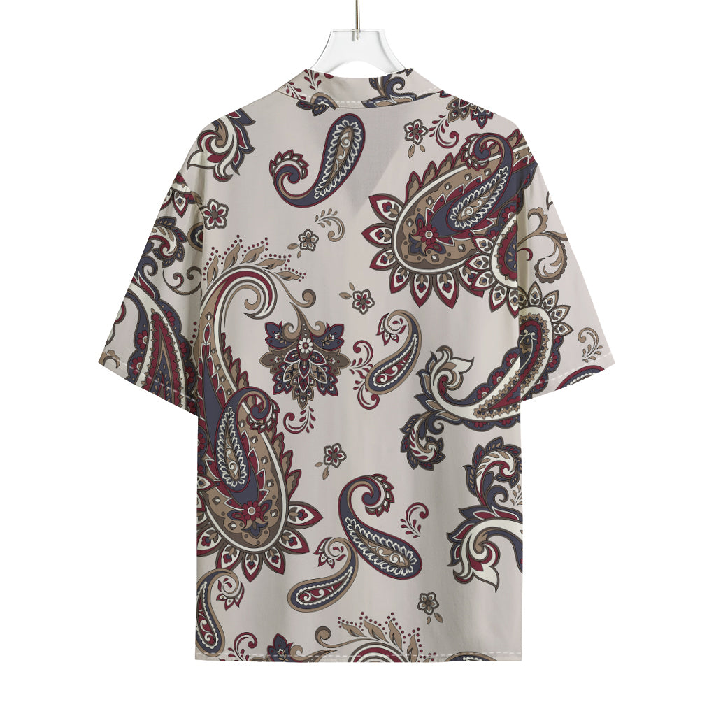 Vintage Paisley Pattern Print Rayon Hawaiian Shirt
