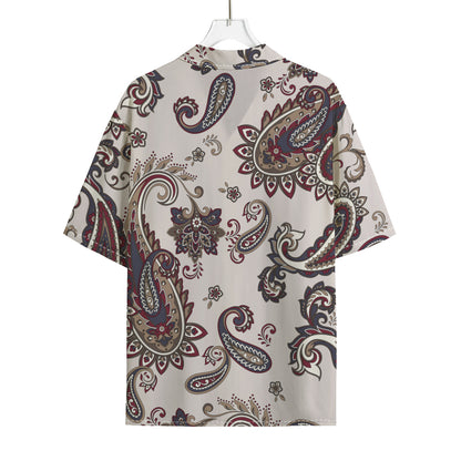 Vintage Paisley Pattern Print Rayon Hawaiian Shirt