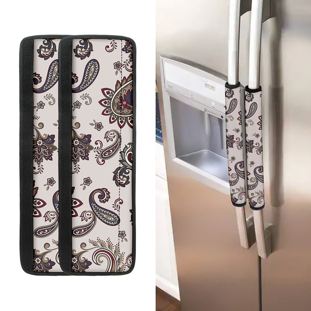 Vintage Paisley Pattern Print Refrigerator Handle Covers