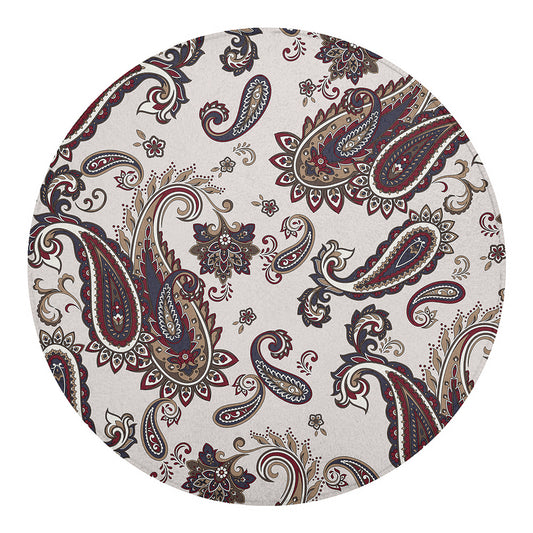 Vintage Paisley Pattern Print Round Blanket