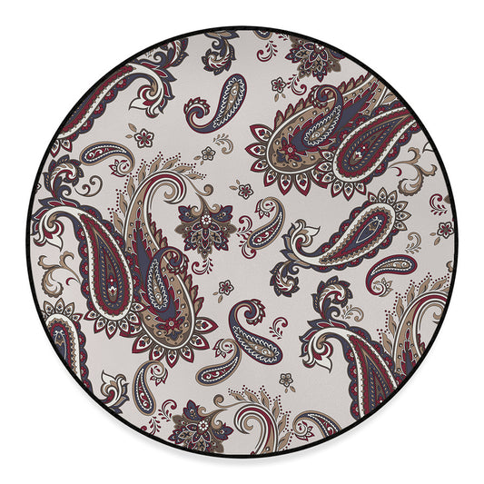 Vintage Paisley Pattern Print Round Floor Mat