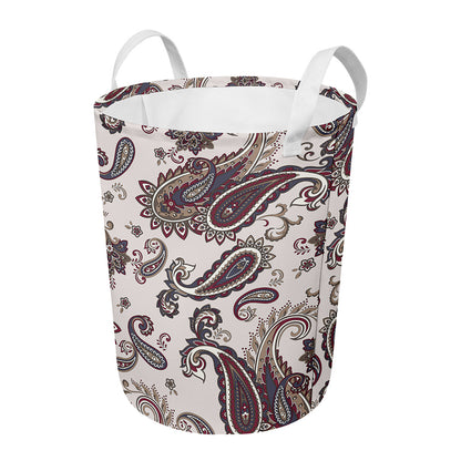 Vintage Paisley Pattern Print Round Laundry Basket